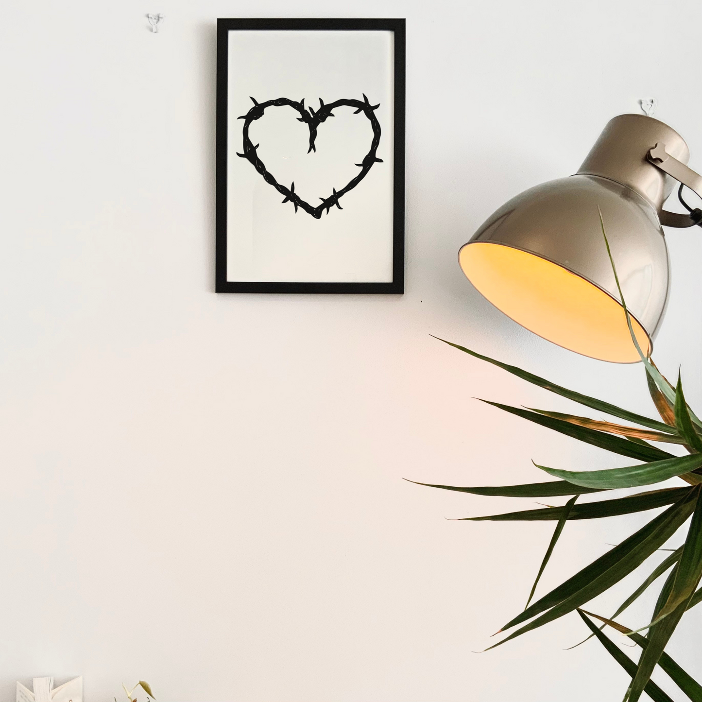 Barbed Wire Heart Wall Print