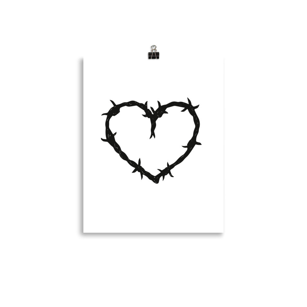 Barbed Wire Heart Wall Print