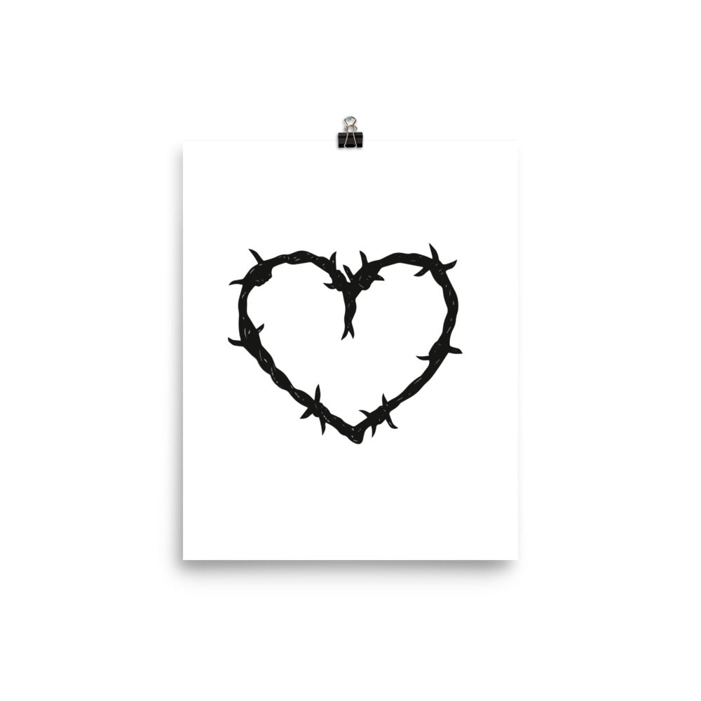 Barbed Wire Heart Wall Print